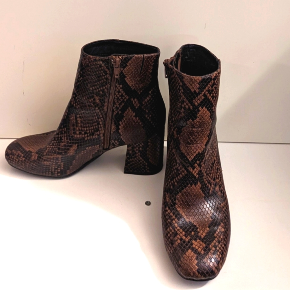 Target- Brown snakeskin style booties- Size: 8